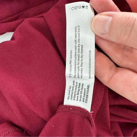 Eileen Fisher Burgundy viscose long sleeve swing tunic tee - Picture 4 of 6